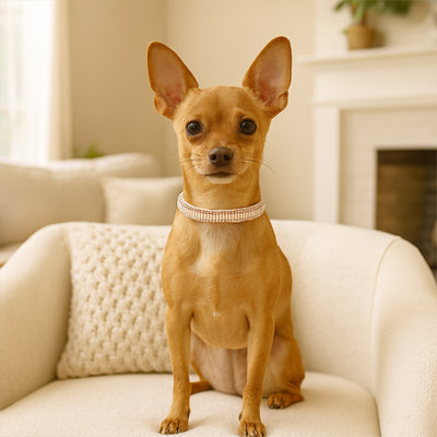 collier chien canape strass