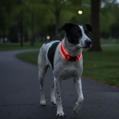 Collier lumineux pour Chien balade nocturne