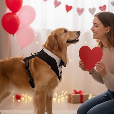 Harnais chien pour un mariage