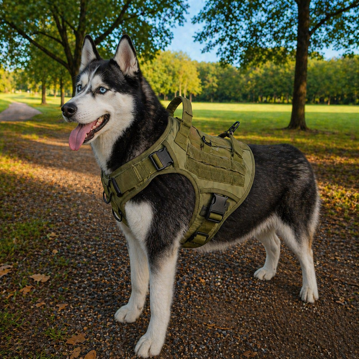 harnais chien kaki balade