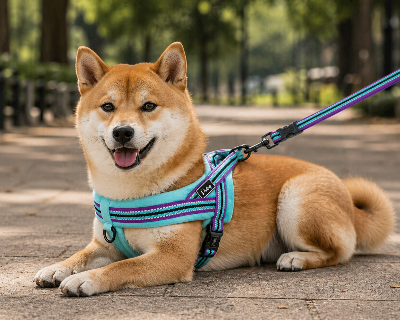 harnais pour chien turquoise foret