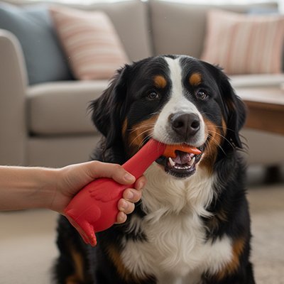 Jouet pour chien canard rouge