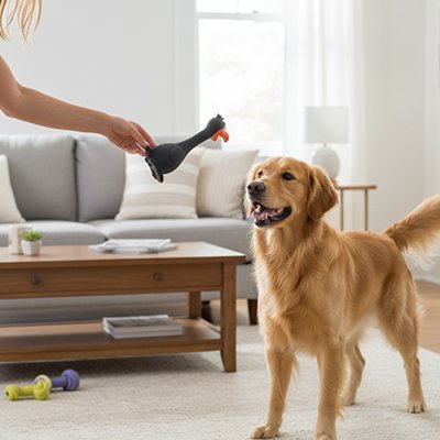 Jouet pour chien canard salon