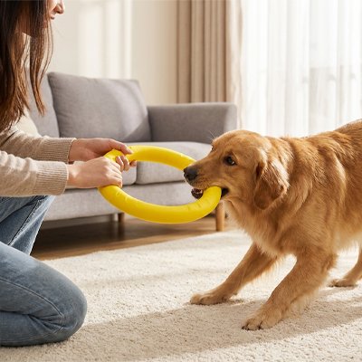 Jouet pour chien jaune