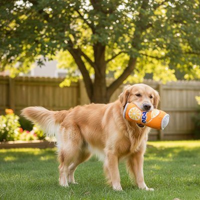 Jouet pour chien​ peluche orange