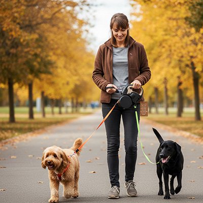 Laisse double pour Chien promenade sans stresse