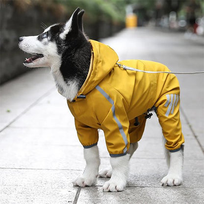 Manteau impermeable pour chien jaune