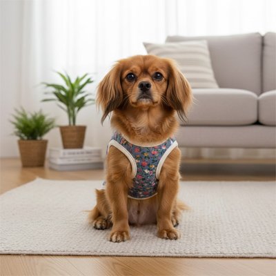 Manteau pour Chien bleu fleur