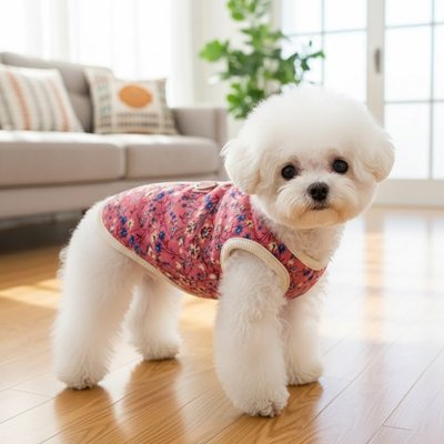 Manteau pour Chien rose fleur