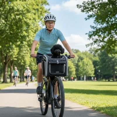 Panier à vélo pour Chien balade au parc