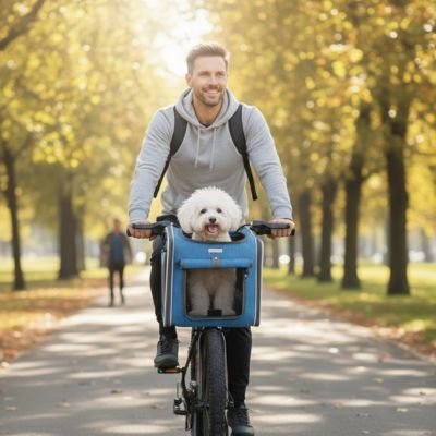 Panier à vélo pour Chien balade avec son maitre partout 