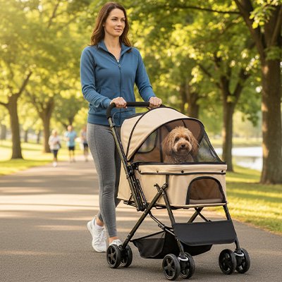 Poussette pour Chien balade au parc 